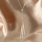 Модная металлическая Геометрия подвеска треугольник ожерелье для женщин новые Богемские Длинная цепочка на свитер ювелирные изделия аксессуары