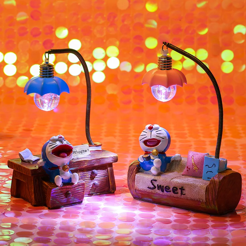 

Ночсветильник с голубым котенком Doraemon, украшение из смолы ручной работы, подарок для студентов, украшение