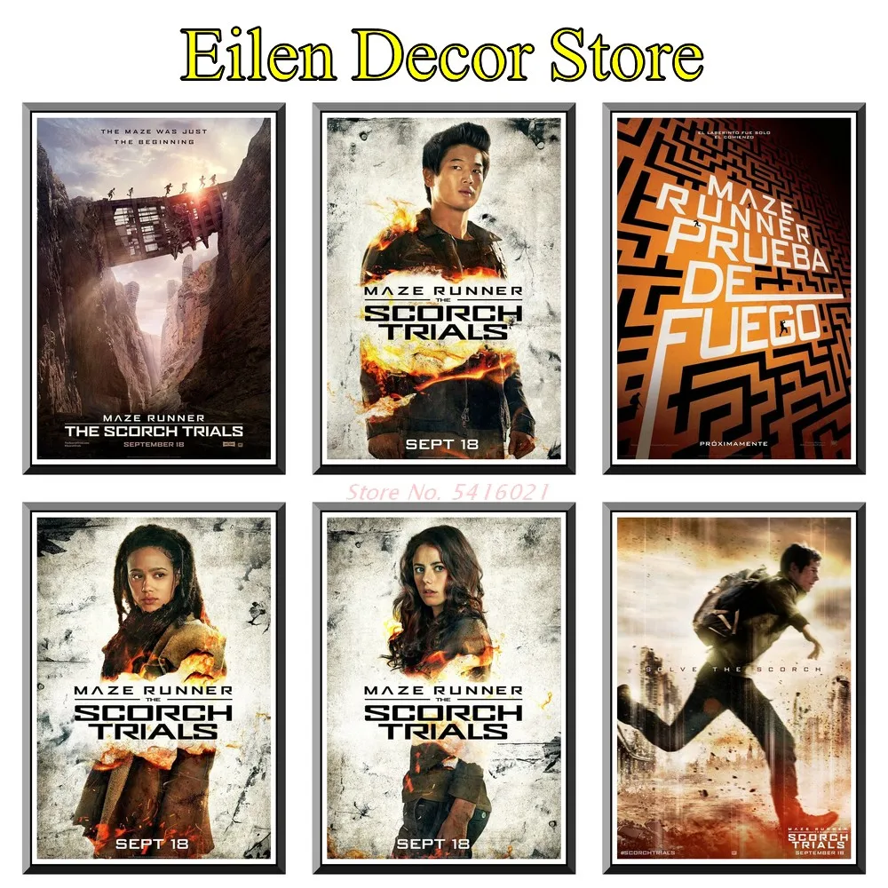 

Maze Runner: The Scorch Trials Movie Poster Funny Painting Posters & Prints Home Decal Wall Poster Vintage Retro Poster 42X30cm