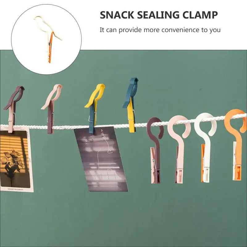 

12pcs Kitchen Storage Food Snack Seal Sealing Bag Clips Sealer Clamp Plastic Tool Kitchen Accessories Windproof Sealing Clamps