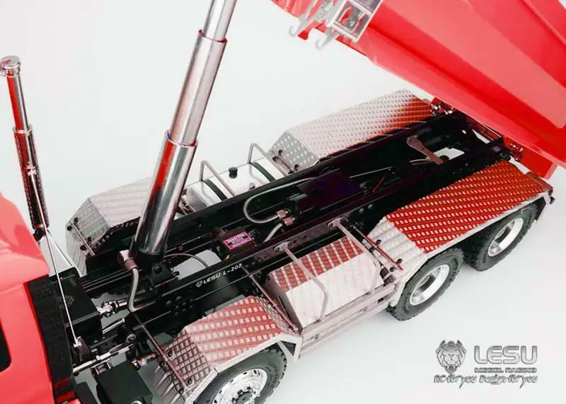 LESU 1/14 шкала 8*8 спереди гидравлический подъемный самосвал роспись RC Человек паук