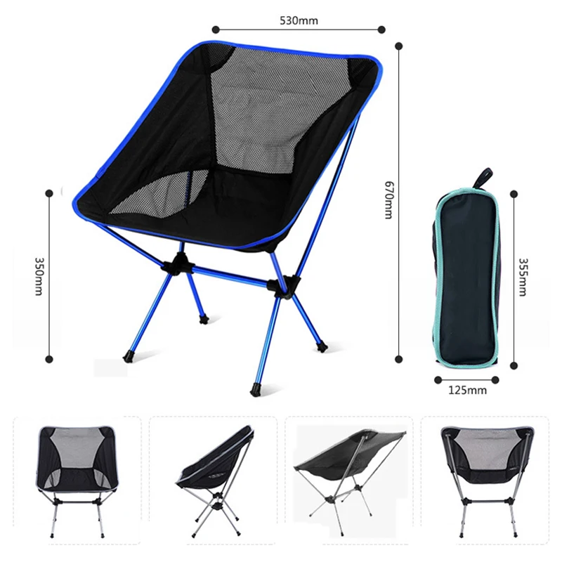 

Portable Camping Beach Chair Lightweight Folding Fishing Outdoorcamping Outdoor Ultra Light Orange Red Dark Blue Beach Chairs