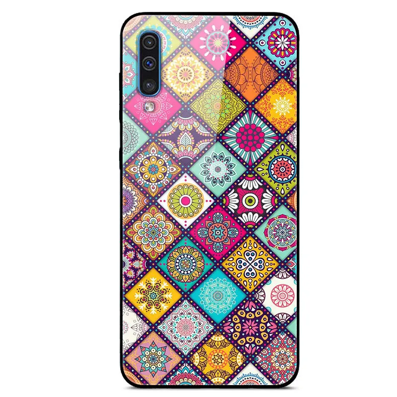 43 Чехол для samsung A50 A 50, чехол из закаленного стекла, жесткий чехол для телефона, чехол для samsung Galaxy A50 A505 A505F, TPU, бампер, чехол s - Цвет: 43