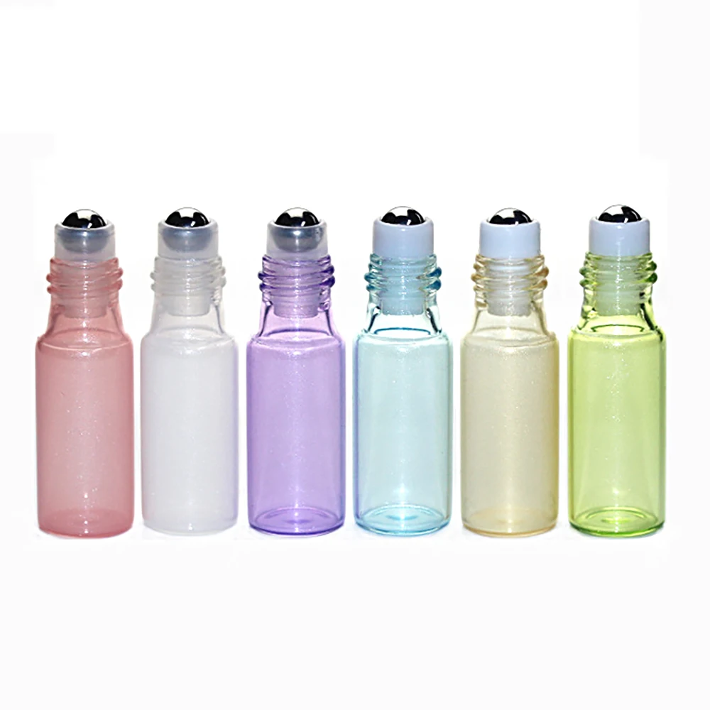 6 шт. 5 мл пустой Янтарный стеклянный рулон эфирного масла бутылки Флаконы с