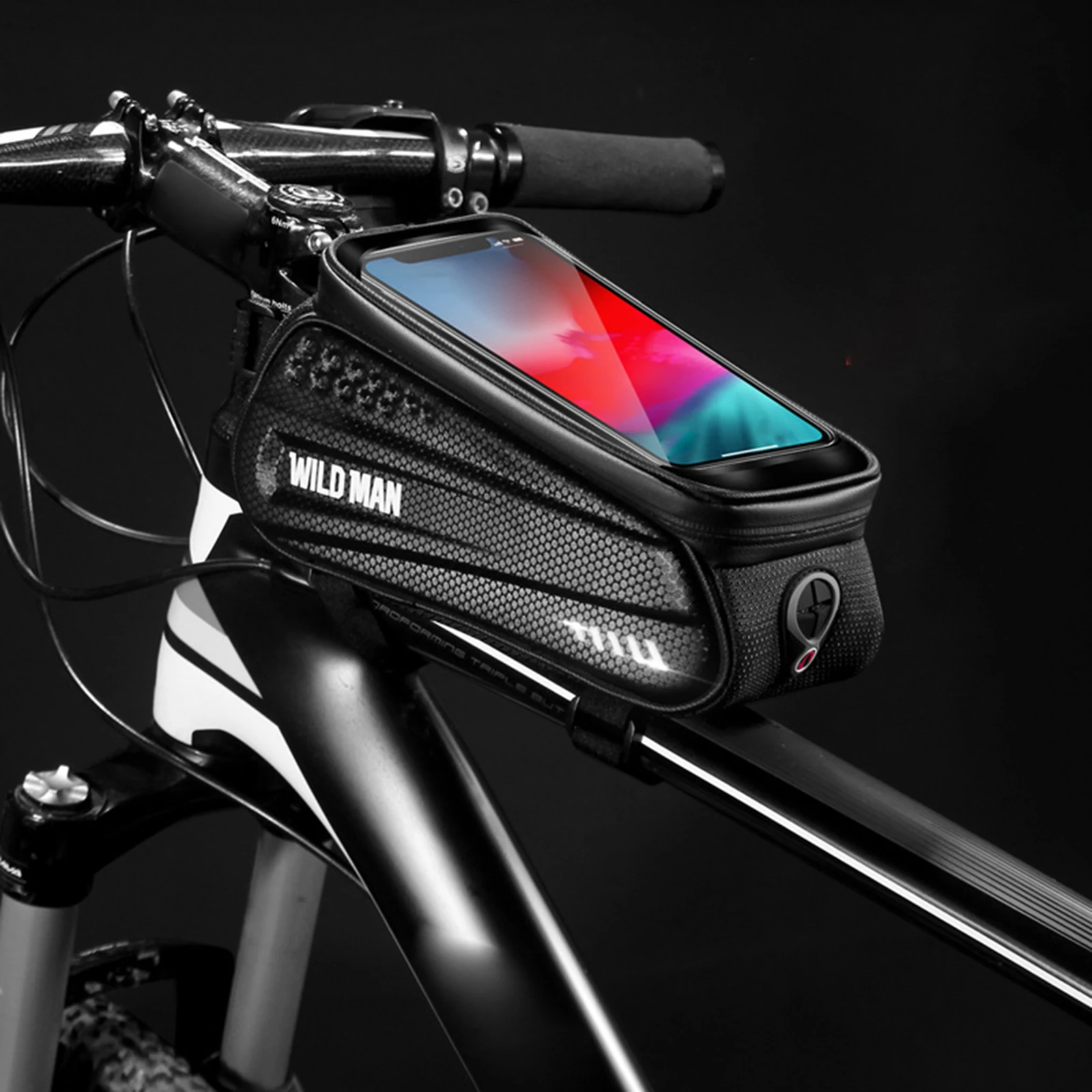 

Bike Front Frame Bag Waterproof EVA Hard Shell Bicycle Phone Bag Cycling Phone Mount Pack Fit up 6.5in Phones Fast Delivery