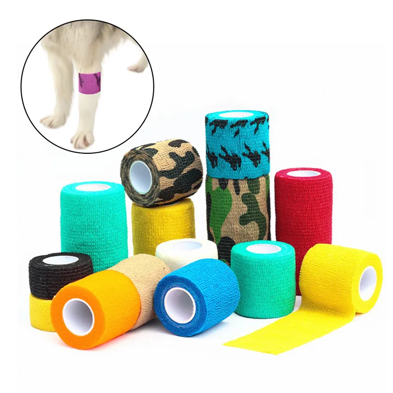 

1 Roll Breathable Pet Dog Medical Bandage Puppy Cat Elastic Bandage Self-adhesive Wrap Sport Tape For Pet Health Care Supplies