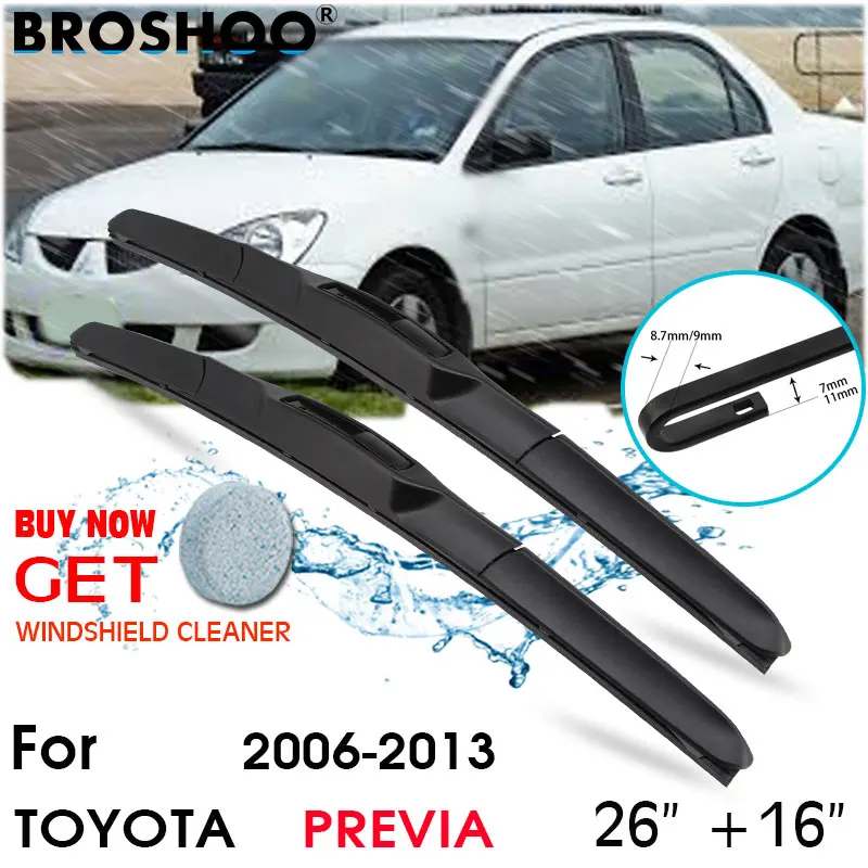 

Car Wiper Blade Front Window Windscreen Windshield Wipers J hook Blades Accessories For TOYOTA PREVIA 26"+16" 2006-2013