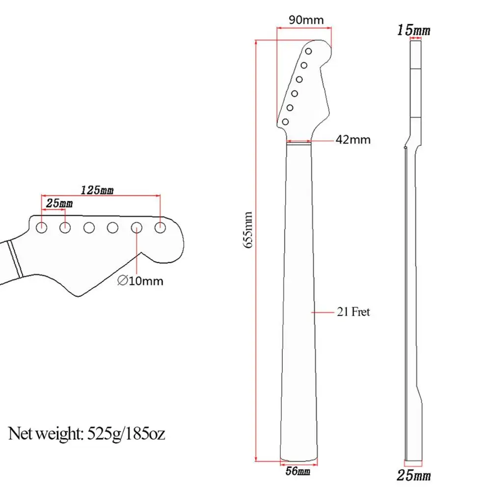 

21 Frets Vintage Maple Electric Guitar Neck Fingerboard Fretboard for ST Strat Guitars Accessories