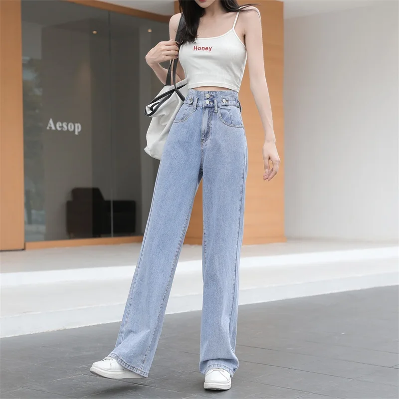 

2021 New Slim and Thin Wide-Leg Mopping Jeans Women