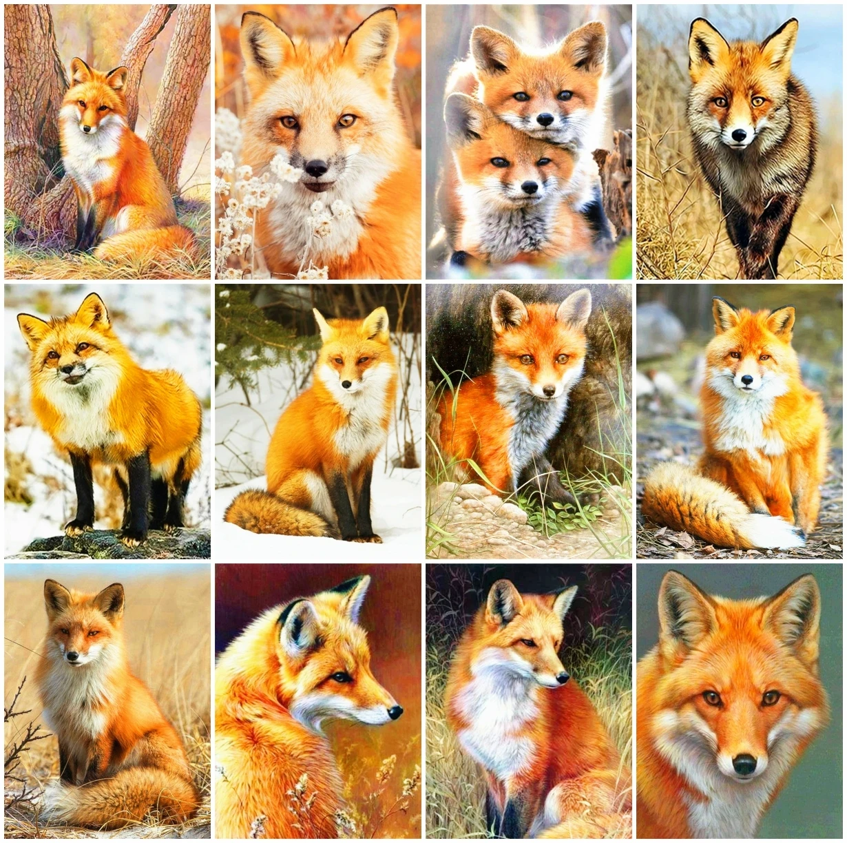 

Алмазная вышивка AZQSD, мозаика из лисы, картина Стразы ручной работы, алмазная живопись, животные, наборы для вышивки крестиком, домашний деко...