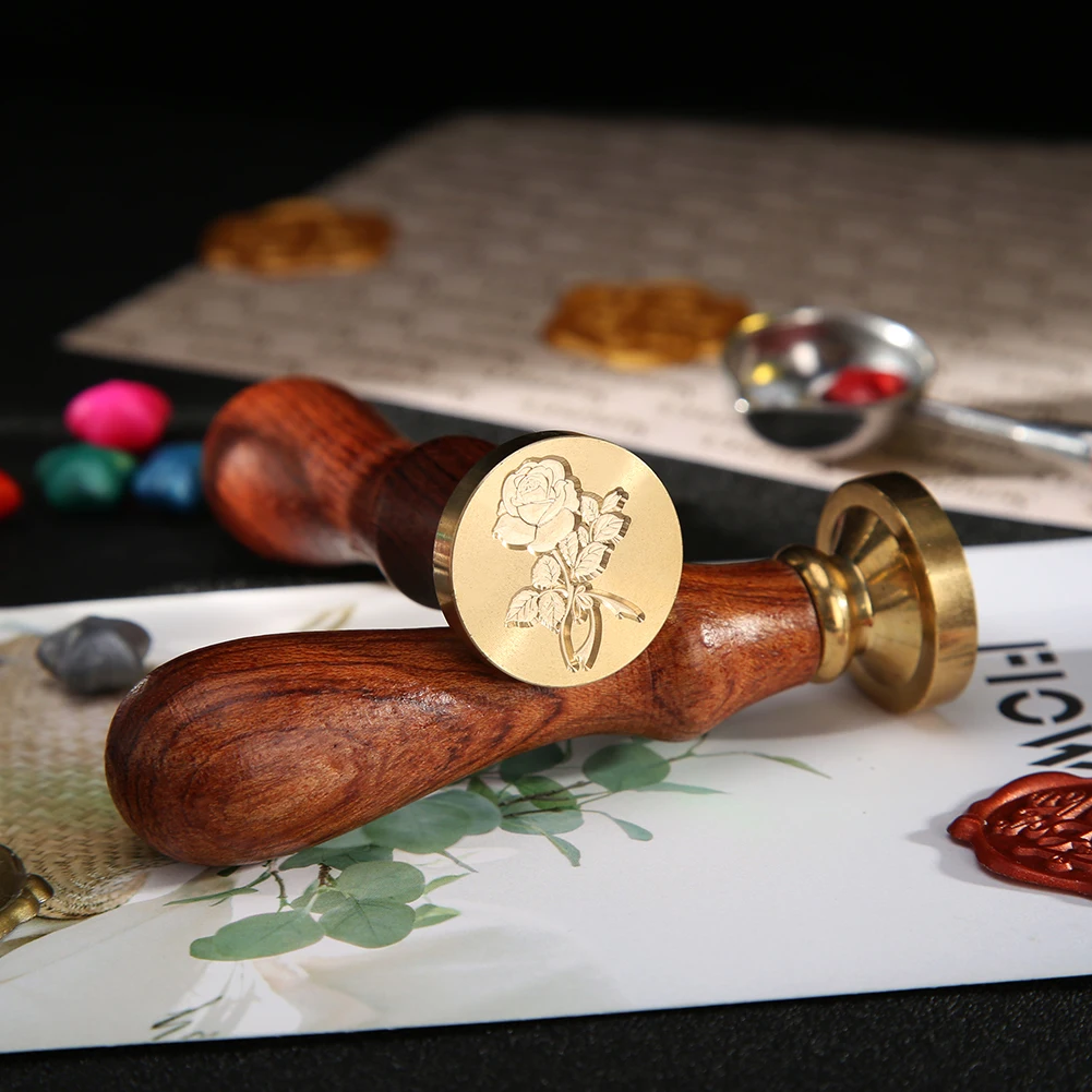 Печать для восковой печи в стиле ретро палочка печати деревянная ручка ложка