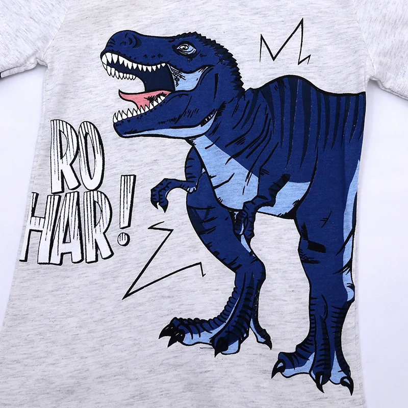 

New Baby Boys T-Shirts Toddler Boys Clothes Cartoon Boys Dinosaur Patchwork Shirt Outfits Clothes New Casual Tops 1-8 Years Old