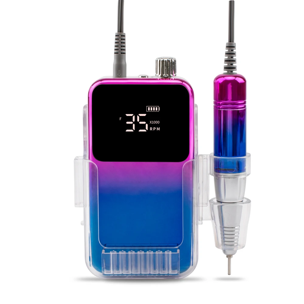 Manicure Pedicure 35000RPM Portable Cordless Rechargeable Fashionable Gradient Color 45W Electric E File Nail Drill Machine