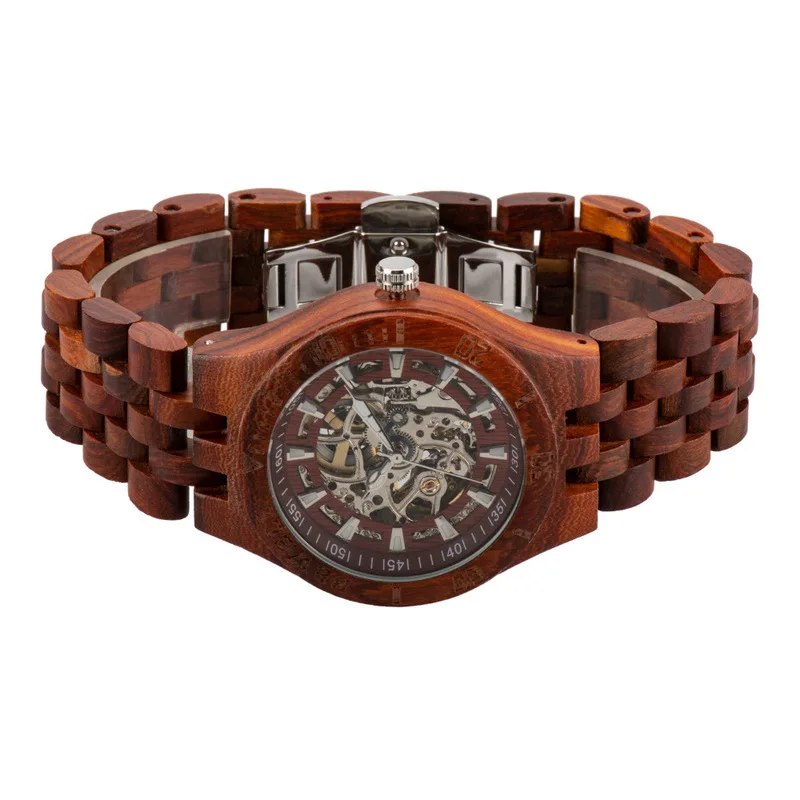 

2020 Promotion Cross Border E-commerce Suit Men's Wooden Watch Fashion Type Automatic Hollow Mechanical To Map Custom Wholesale