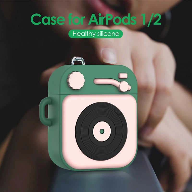 Винтажный граммофон с узором силиконовый чехол для Apple Airpods 2 1 Защитный