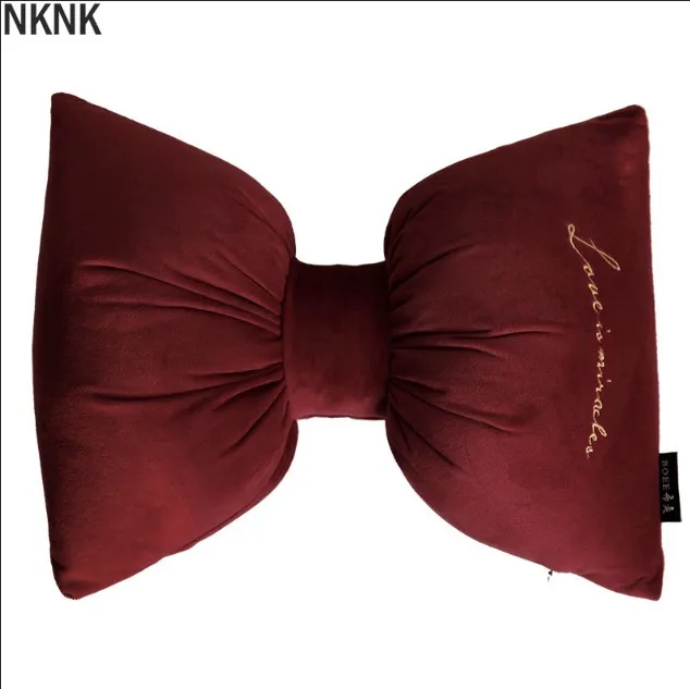 

Pretty solid Bow Pillow with Filling / Car neck pillows Home Decor Bow Knot Rosette home Decorative Cushion within inner 1piece