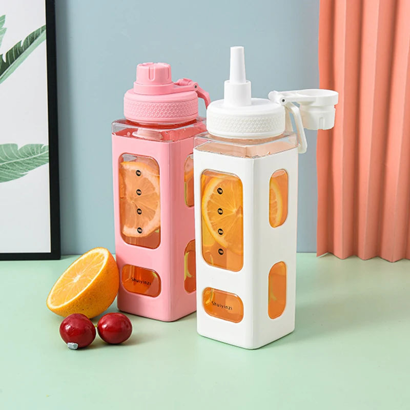 700 мл уличные бутылки для воды герметичный материал с соломинкой спортивные