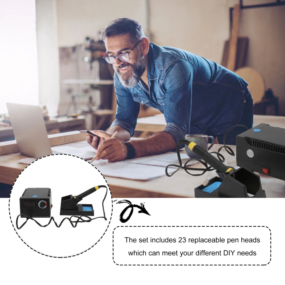 

1 Set Pyrography Craft DIY Tools Adjustable Temperature Soldering Pen Tools