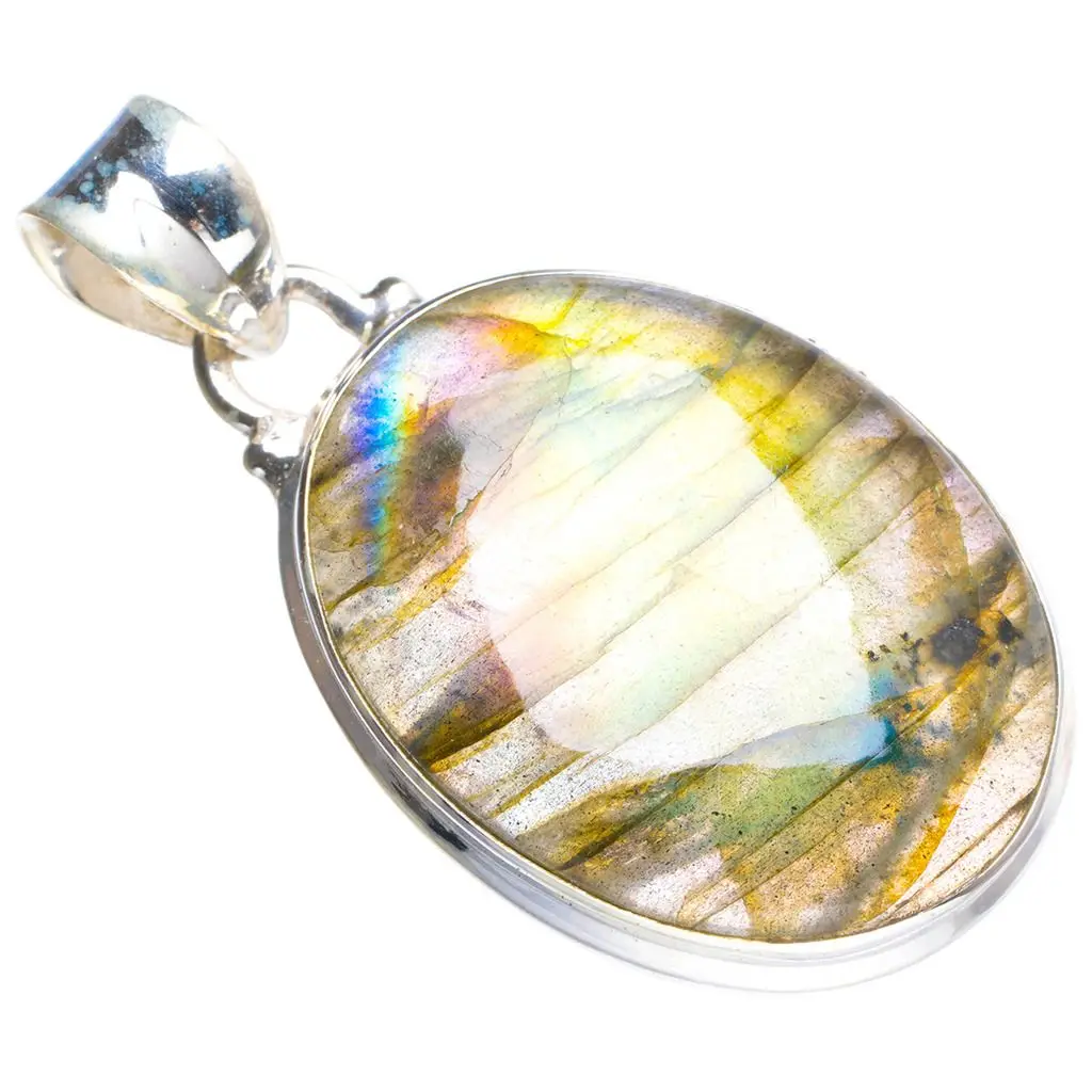 Натуральный Синий огненный Лабрадорит ручной работы уникальный 925 пробы