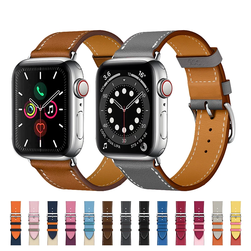 STJ один тур ремешок для наручных часов Apple Watch Series 4/3/2/1 38 мм 42 мм/40 44 iwatch кожаный