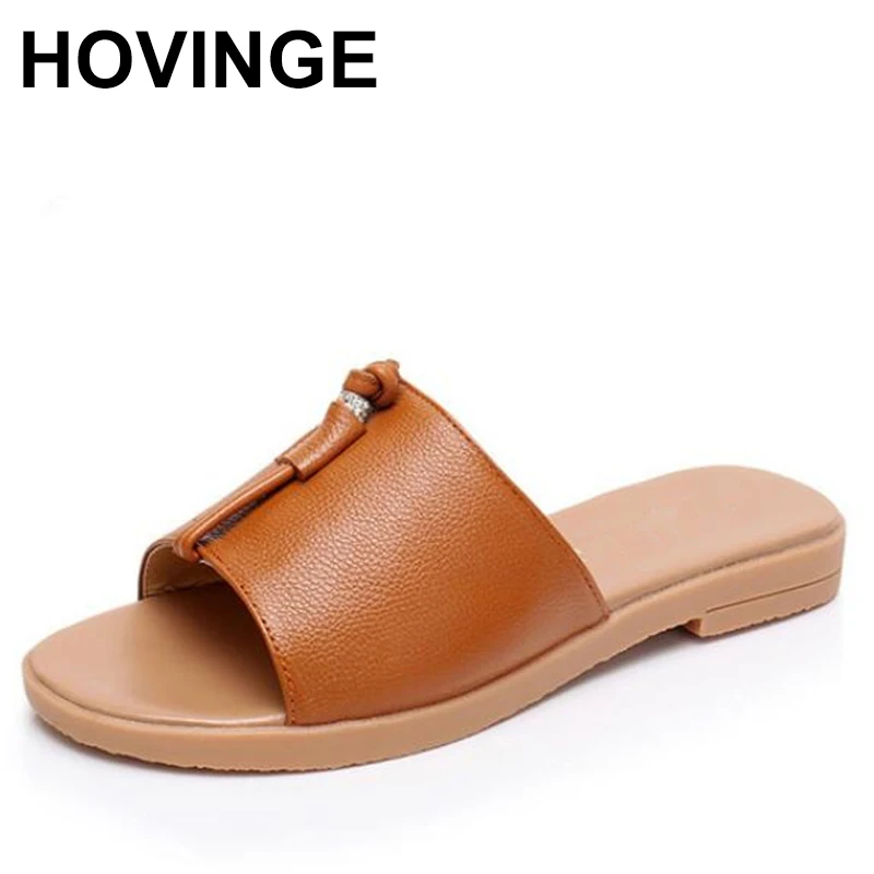 

Сандалии HOVINGE женские из мягкой натуральной кожи, босоножки с мягкой подошвой, модные тапочки, большие размеры, лето 2020