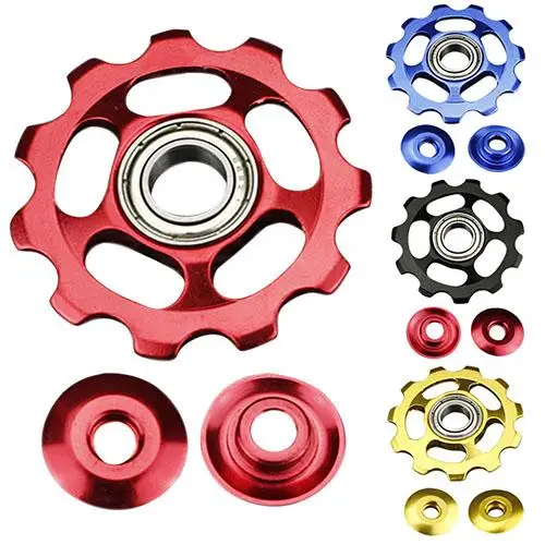 Ультралегкий задний переключатель велосипеда MTB 11T Road Bicycle Rear Derailleur Aluminum Alloy Bearing Jockey Wheel Pulleys on.