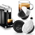 Многоразовая кофейная крышка sule Filter Cup для Nespresso Vertuo, кофейный порошок, алюминиевая фольга, многоразовый фильтр, адаптер для кофемашины