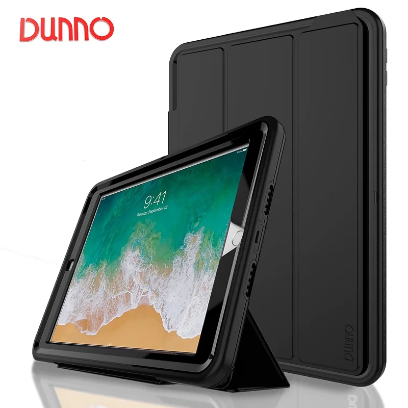 black iPad 9,7 чехол откидная крышка для iPad 5/6th поколения iPad Air 1 2 раза планшет в виде ракушки подставка защитный Fundas Coque - Цвет: black