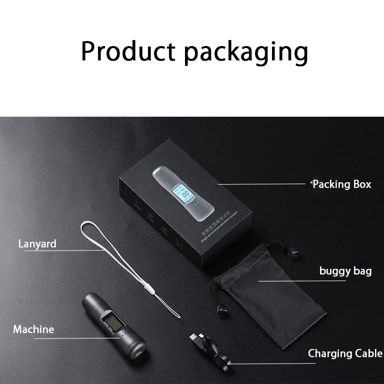 

2020 newest breath alcohol tester professional Breathalyzer With LCD Screen Digital Alcohol Detector Powered By USB Charger