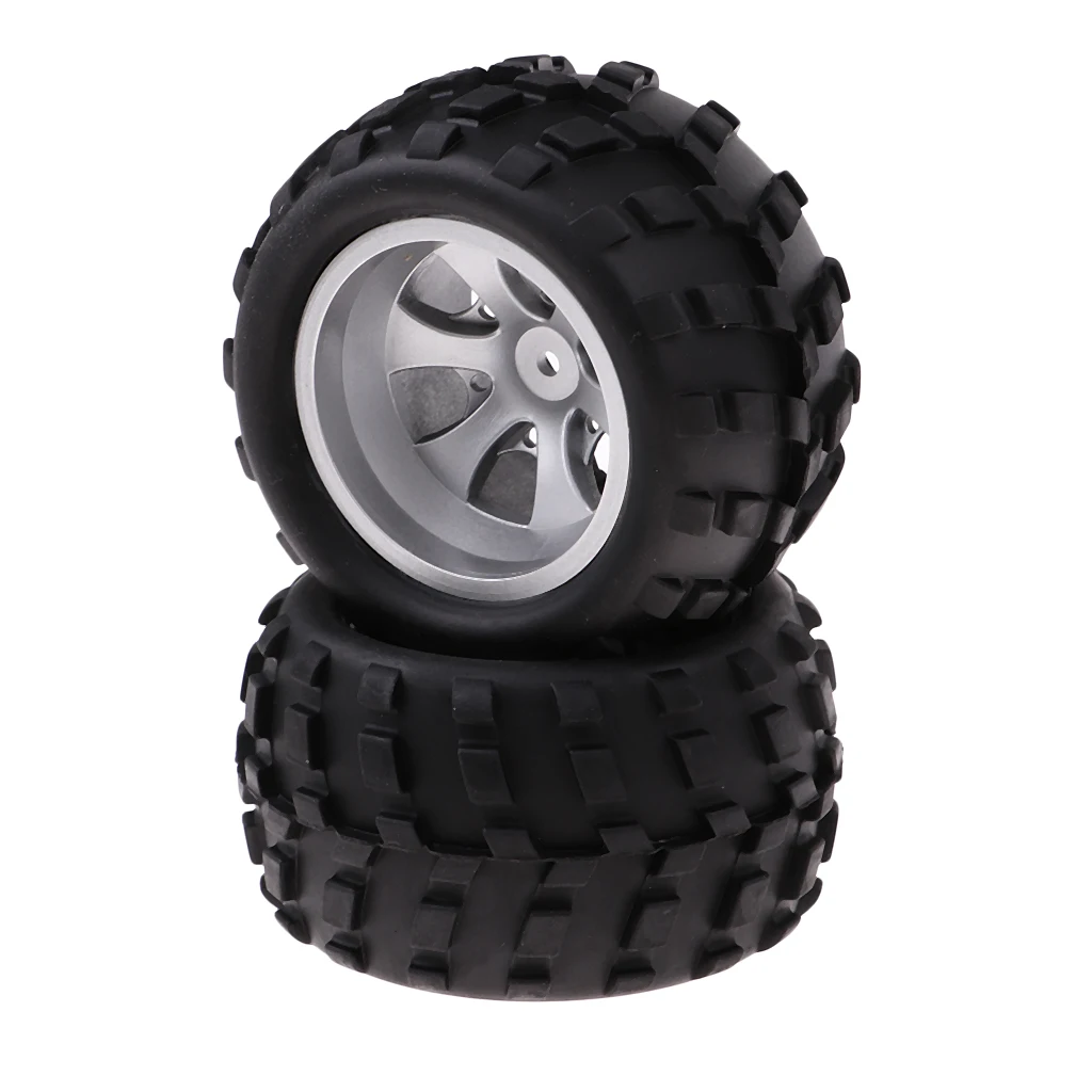 

MagiDeal 2 Rubber Right Tires for 1/18 Wltoys A979 A979-B A979-A Spare Parts
