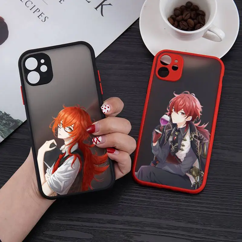 

Genshin Impact Diluc game Phone Case matte transparent For iphone 7 8 11 12 plus mini x xs xr pro max cover