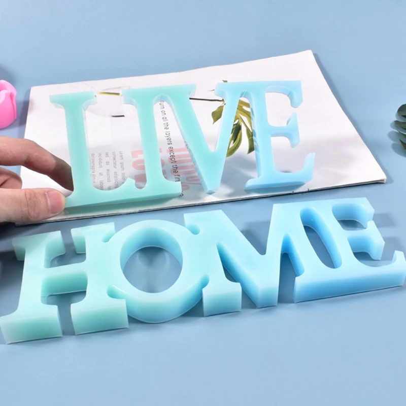 

Crystal Epoxy Resin Mold English Words LIVE HOME Listed Pendant Silicone Mould DIY Crafts Decor Jewelry Making Tool