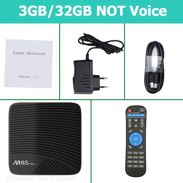 3g32g Without Voice MECOOL M8S PRO L 4K tv BOX Android 7,1 Amlogic S912 3D HD Smart tv BOX 3g ram Bluetooth телеприставка Голосовое управление медиаплеер - Цвет: 3g32g Without Voice