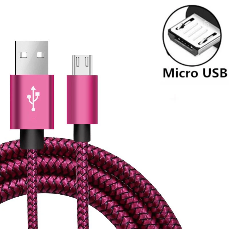 Нейлоновый кабель Micro USB для быстрой зарядки OPPO F9 RX17 AX7 Pro A1 Reno 10x zoom Realme 3 X K3 A5 A9 2020