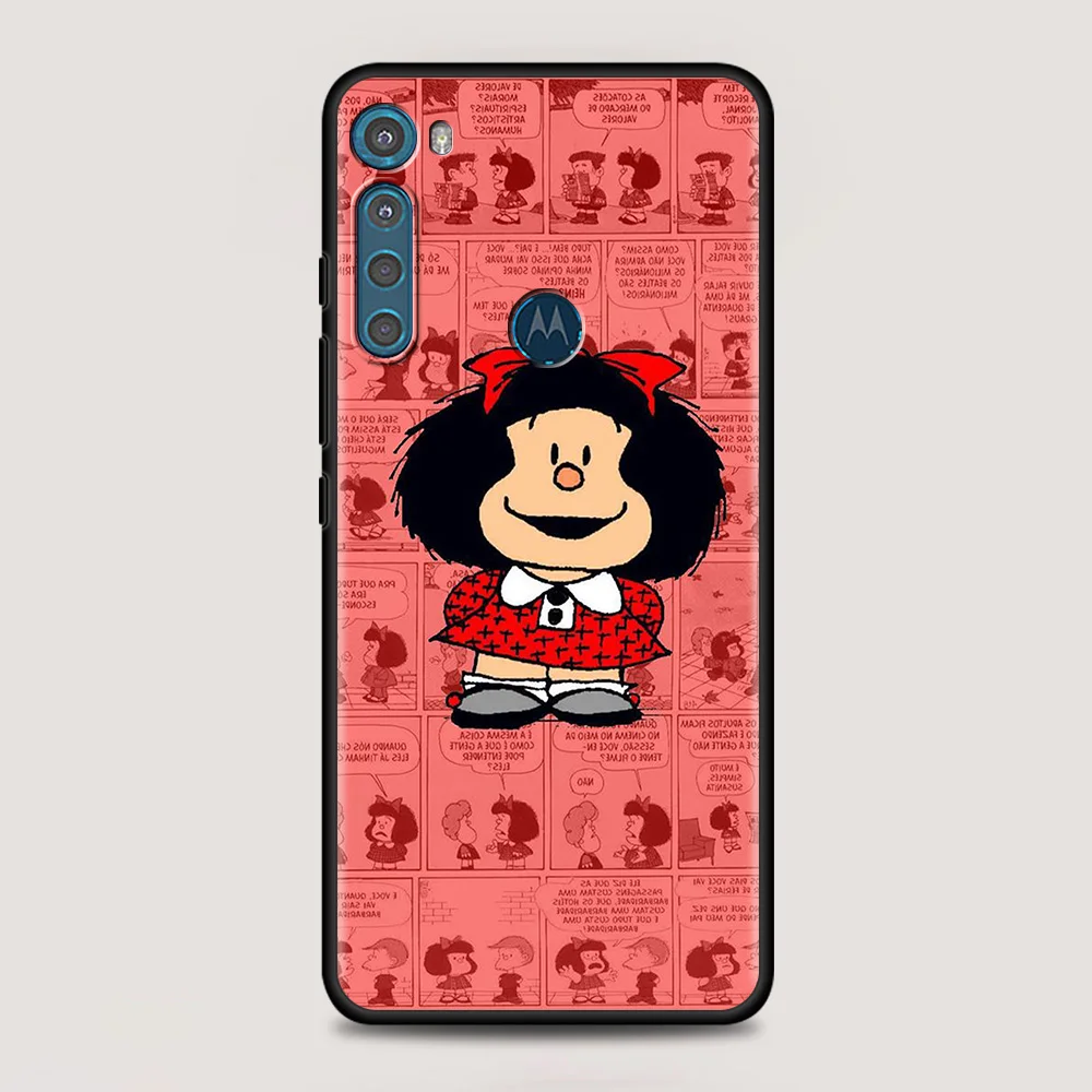 for motorola one fusion case for moto g10 g9 g8 plus play power one g20 g30 g40 g50 g60 edge 20 phone shell anime cute mafalda free global shipping