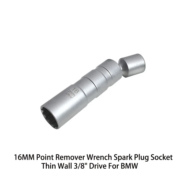 

16MM Point Remover Wrench Spark Plug Socket Thin Wall 3/8" Drive for BMW