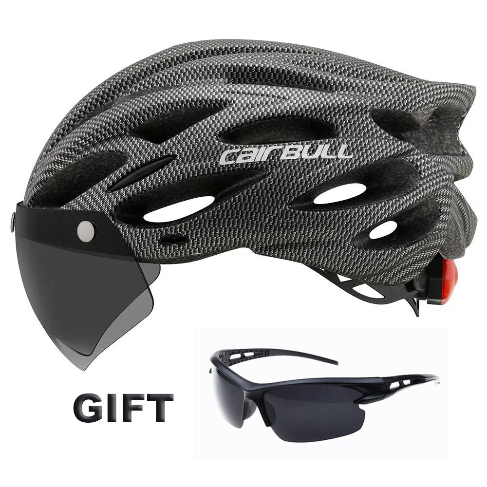 

Racing ultra light motorcycle safety helmet, tail light, removable lens sun visor, suitable for highway and mountain bicycles