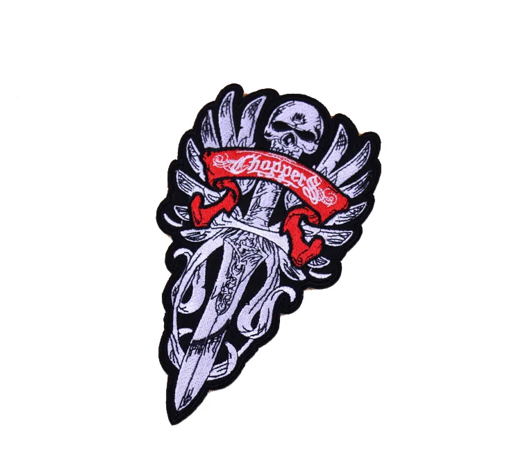 1 шт. нашивки эполеты в виде черепа Байкерская вышивка железная аппликация для