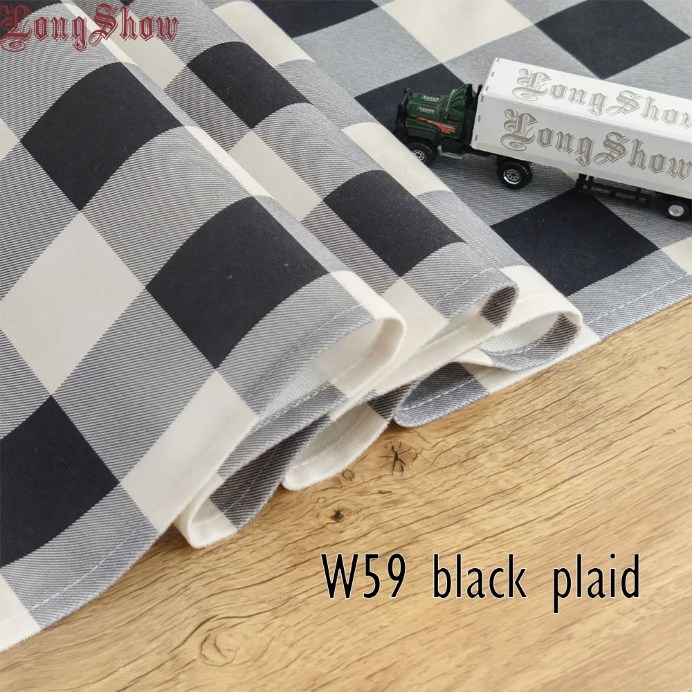 w59 black plaid L Современный Декор для дома розовый темно-синий черный цвет плед стержень карман толстый Гладкий плюшевый кухня окна двери балдахин шторы - Цвет: w59 black plaid L