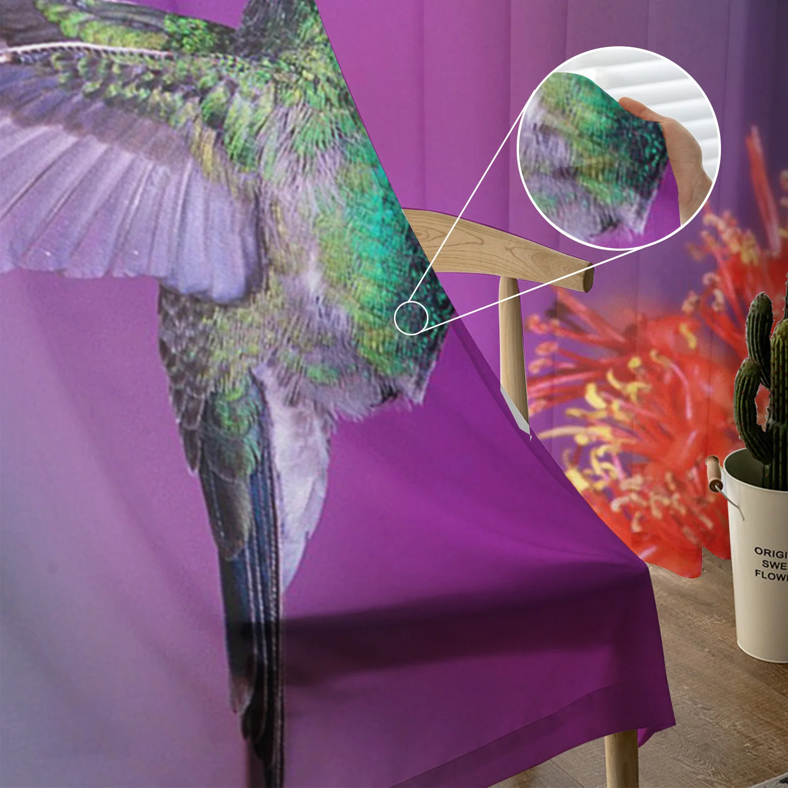 Прозрачные шторы с колибри в стиле ретро тюлевые занавески на окна для гостиной