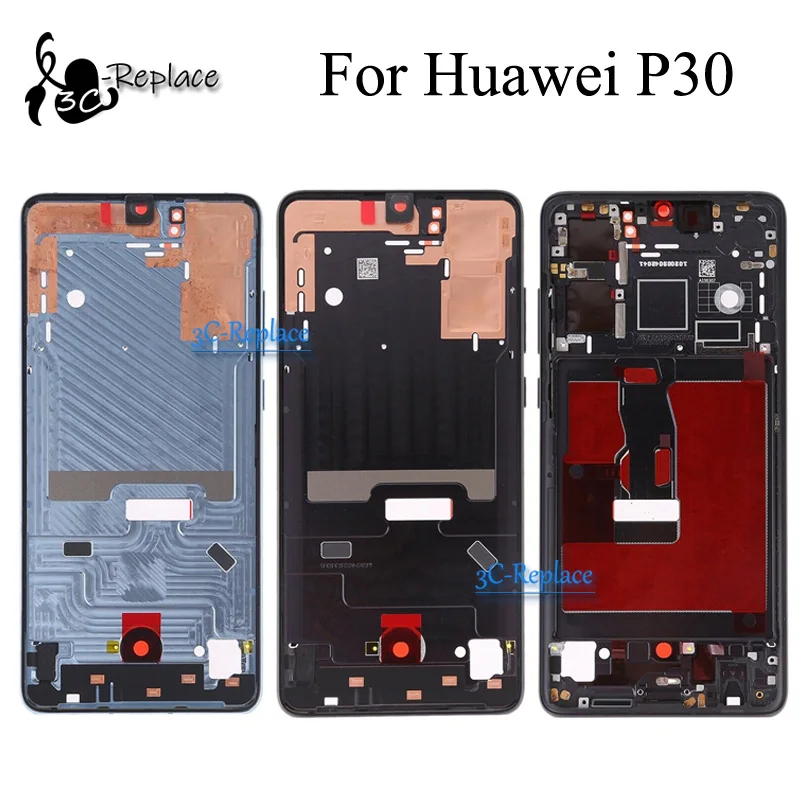 Б/у для huawei P30 ELE-L29 ELE-L09 ELE-AL00 спереди Корпус шасси пластина ЖК-дисплей Дисплей Лицевая панель на переднюю раму