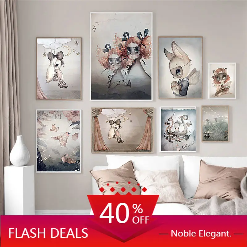 Северный Милый домашний декор скандинавский Рождественский холст настенная