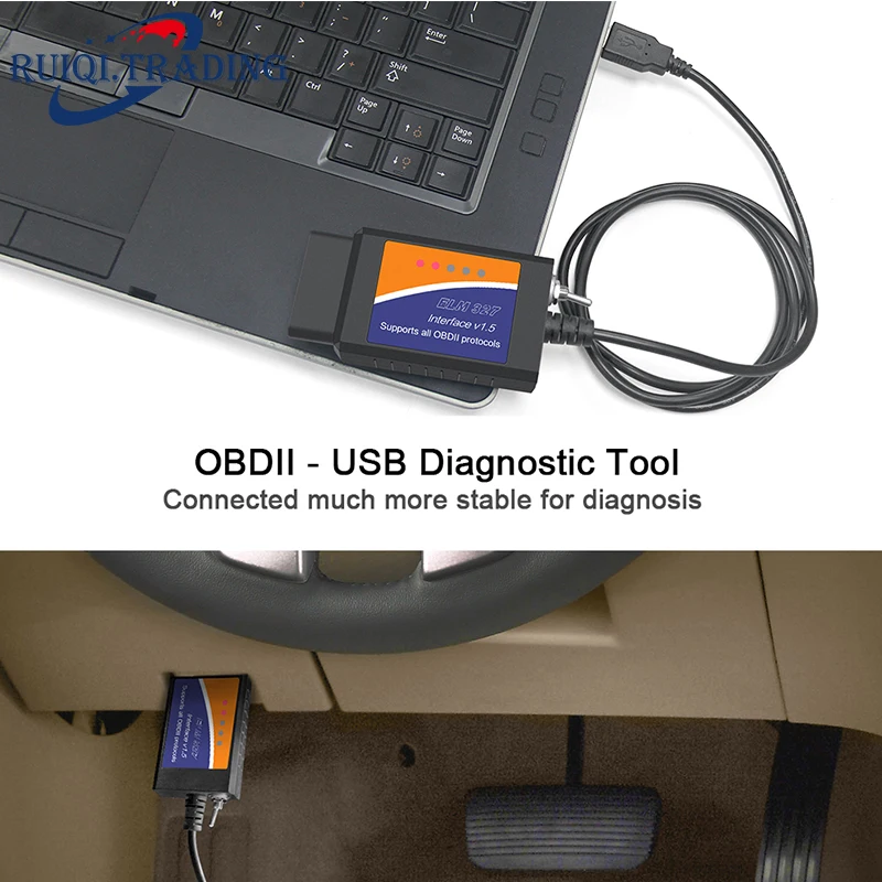 Автомобильный считыватель кодов OBD/OBDII OBD2 сканер ELM327 USB автомобильный