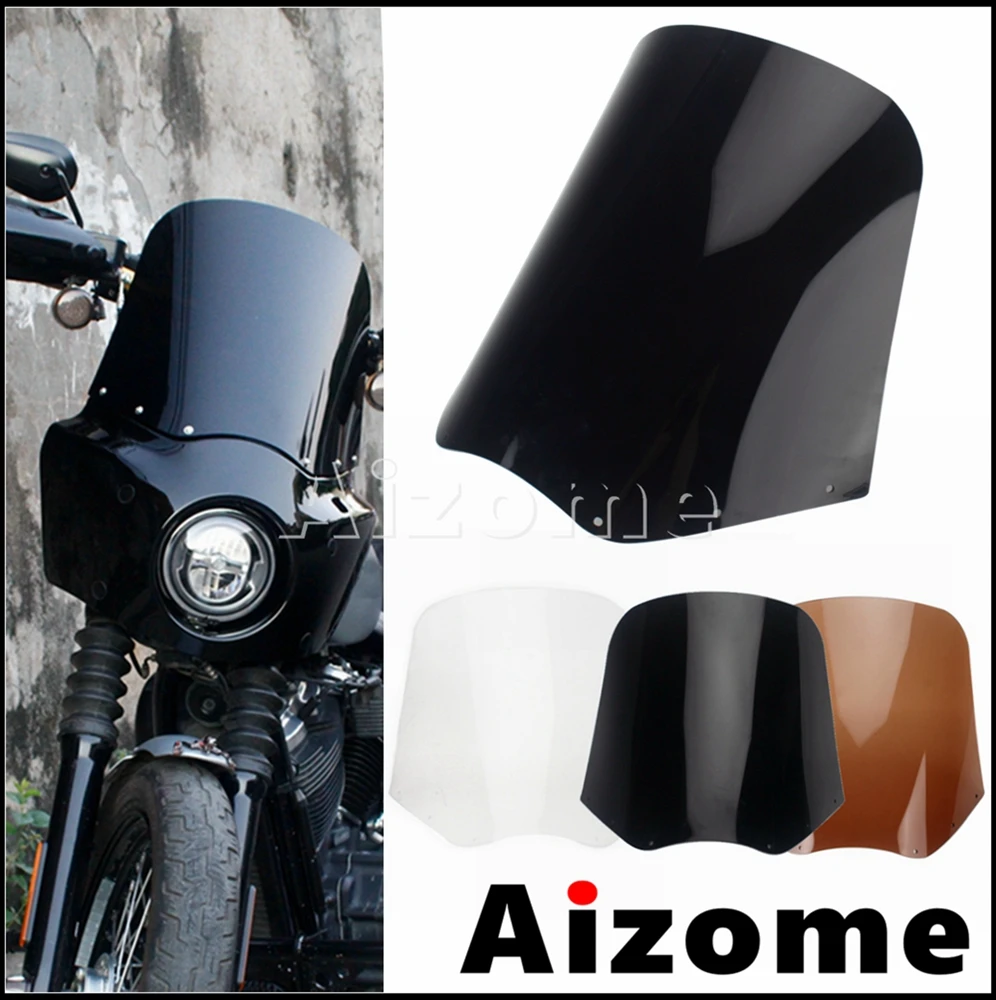 

15" Fairing Windshield Wind Deflector Headlight Screen Glass For Harley Dyna Low Rider Street Bob Super Glide FXDL FXDB FXD FXDC