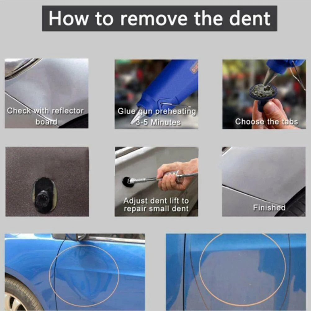 

30pcs Car Dent Repair Puller Metal Plastic Gasket Sheet Universal Hail Pit Sagging Repair Kit Car Repair Tools