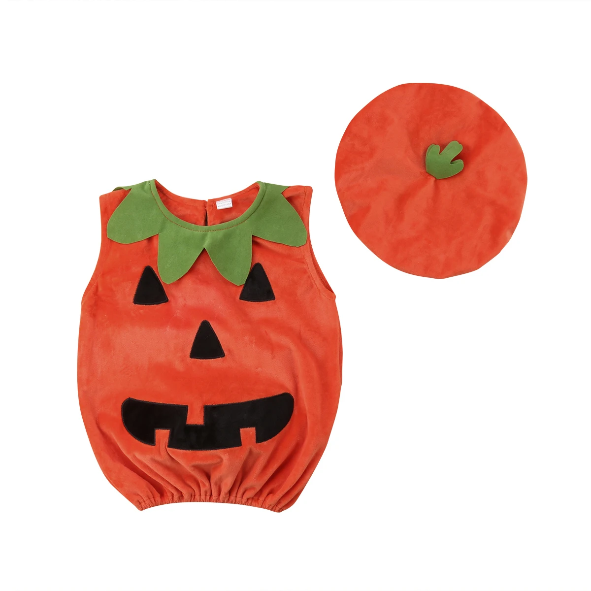 

Toddler Kids Baby Girls Boys Unisex Romper Cosplay Costume Clothes Sets Cute Halloween Pumpkin Bodysuit+Hat Outfits Sets
