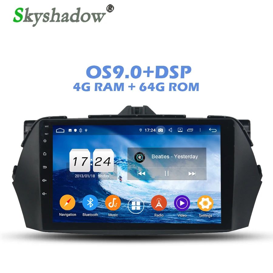 IPS DSP Android 9 0 4 Гб RAM 64 ROM автомобильный dvd-плеер Wifi 4G Bluetooth RDS радио GPS карта для SUZUKI CIAZ