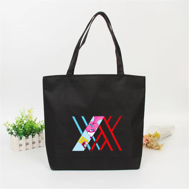 

Game DARLING in the FRANXX Printed Large Capacity Canvas Tote shopping Bag Cloth Reusable Shopping Bag Women Girl Handbags