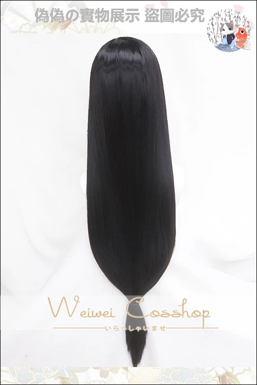 Парик для косплея Tifa Lockhart черные длинные прямые искусственные волосы с боковым