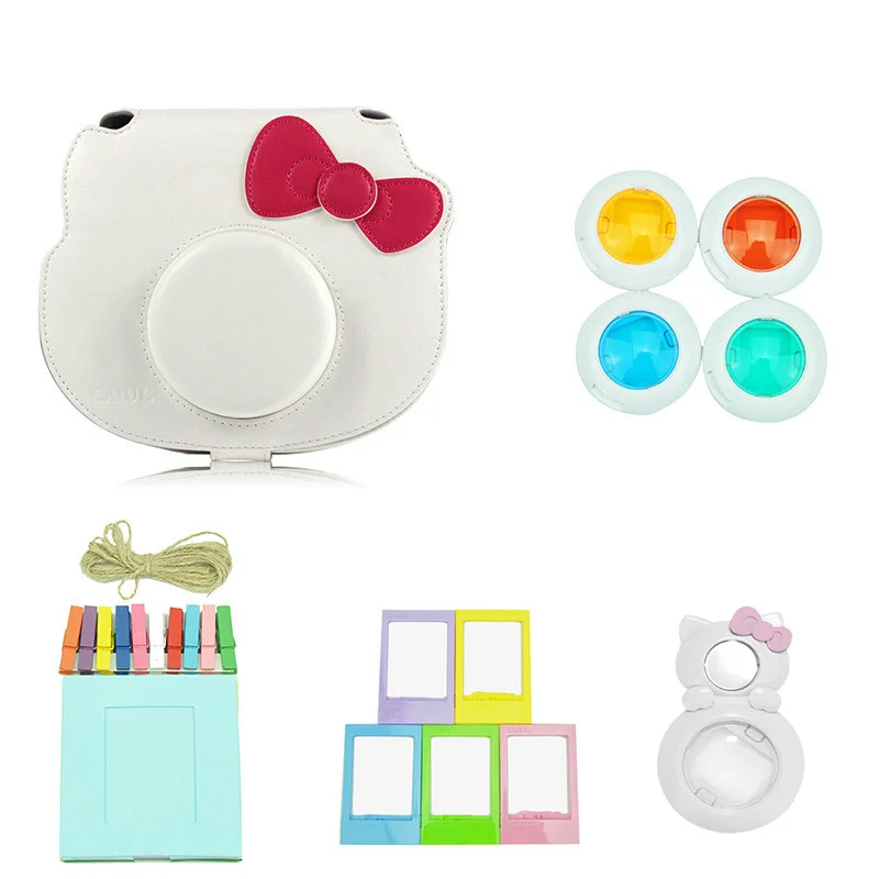 013 white 013 Fujifilm Instax hello kitty Аксессуары чехол для камеры сумка на плечо селфи объектив цветные фильтры фотоальбом фоторамки набор - Цвет: 013 white